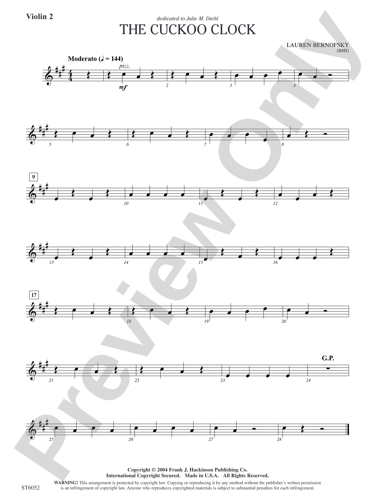 The Cuckoo Clock: Violin 2 (Viola)