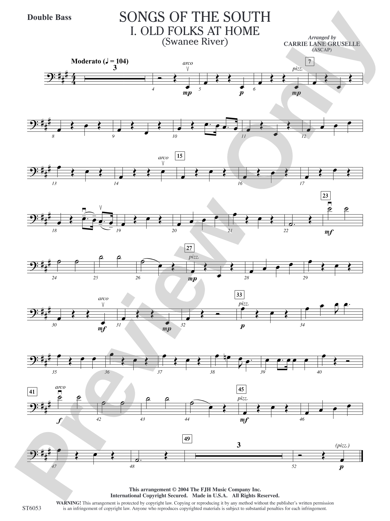 Songs of the South: Double Bass