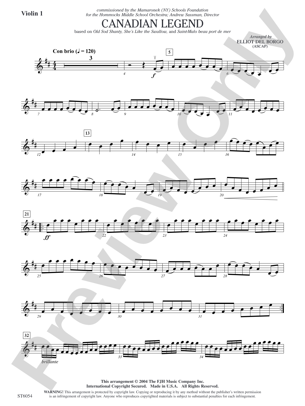 Canadian Legend: Violin 1