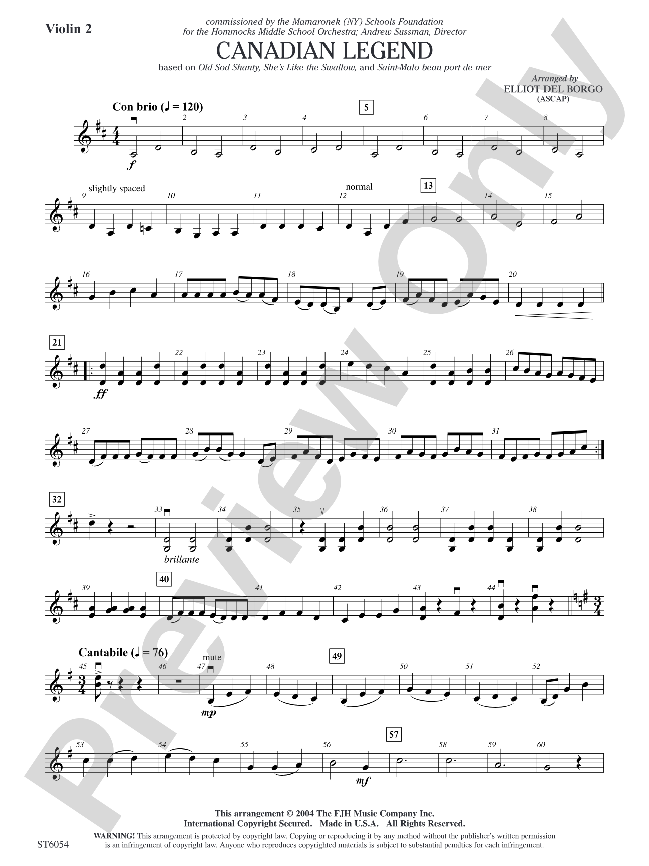 Canadian Legend: Violin 2