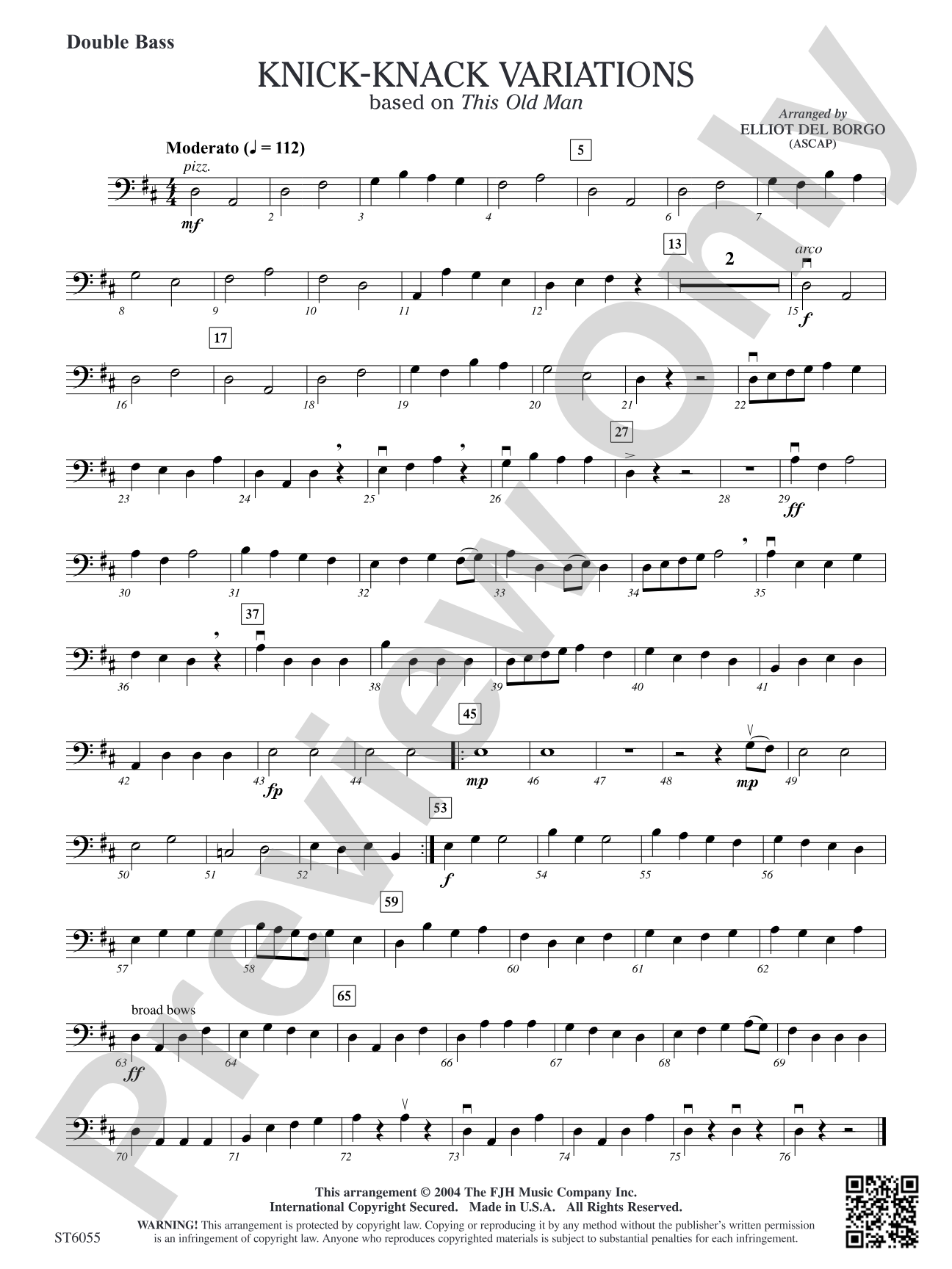 Knick-Knack Variations: Double Bass