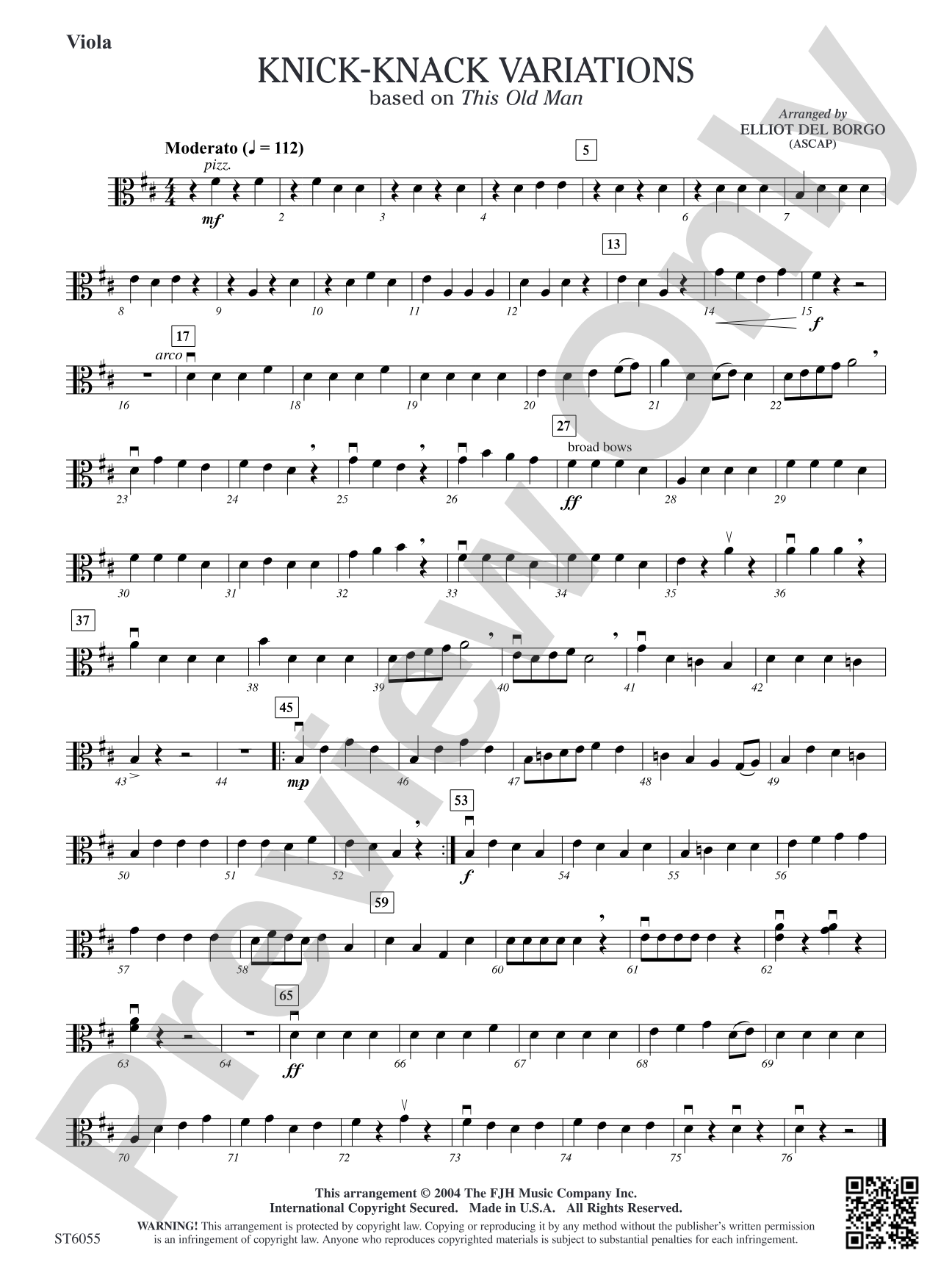 Knick-Knack Variations: Viola