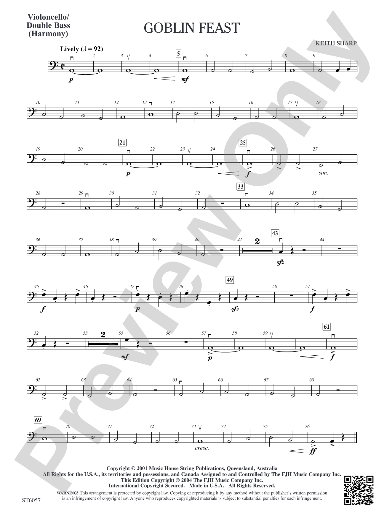 Goblin Feast: Violoncello/Double Bass (Harmony)