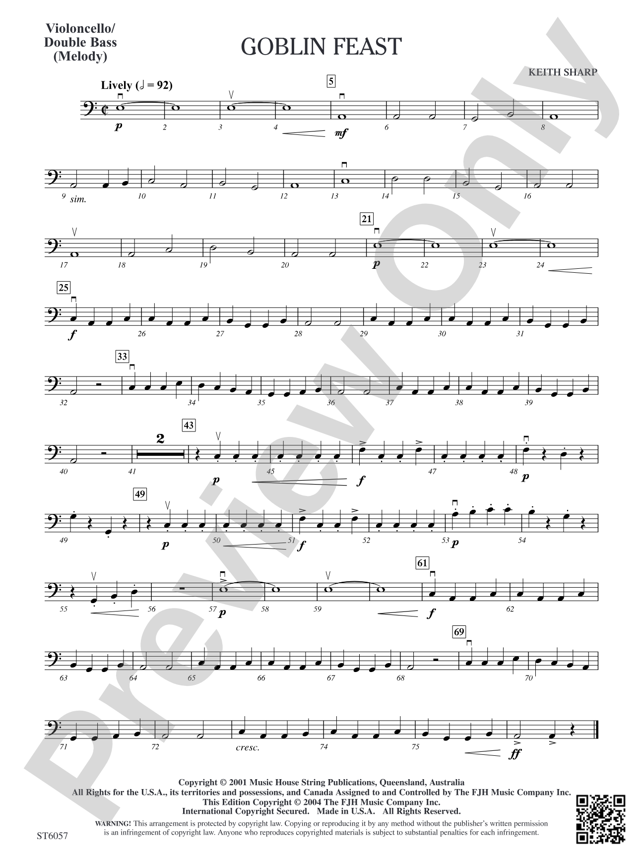 Goblin Feast: Violoncello/Double Bass (Melody)