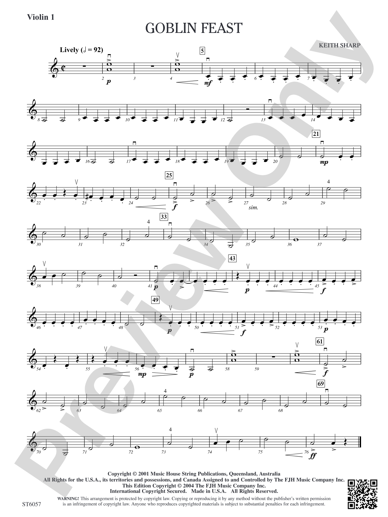 Goblin Feast: Violin 1