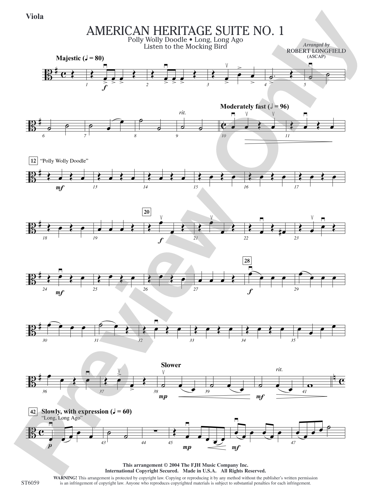 American Heritage Suite No. 1: Viola