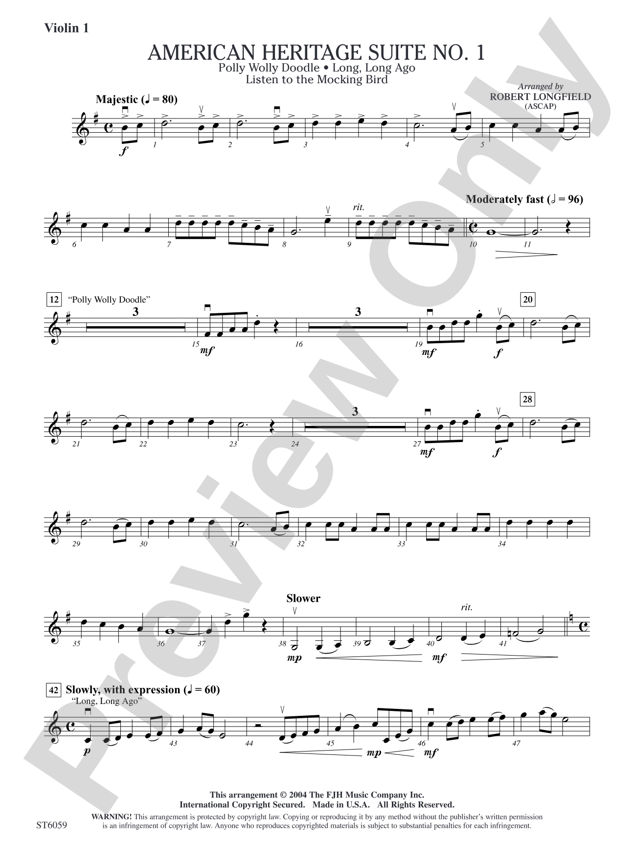 American Heritage Suite No. 1: Violin 1