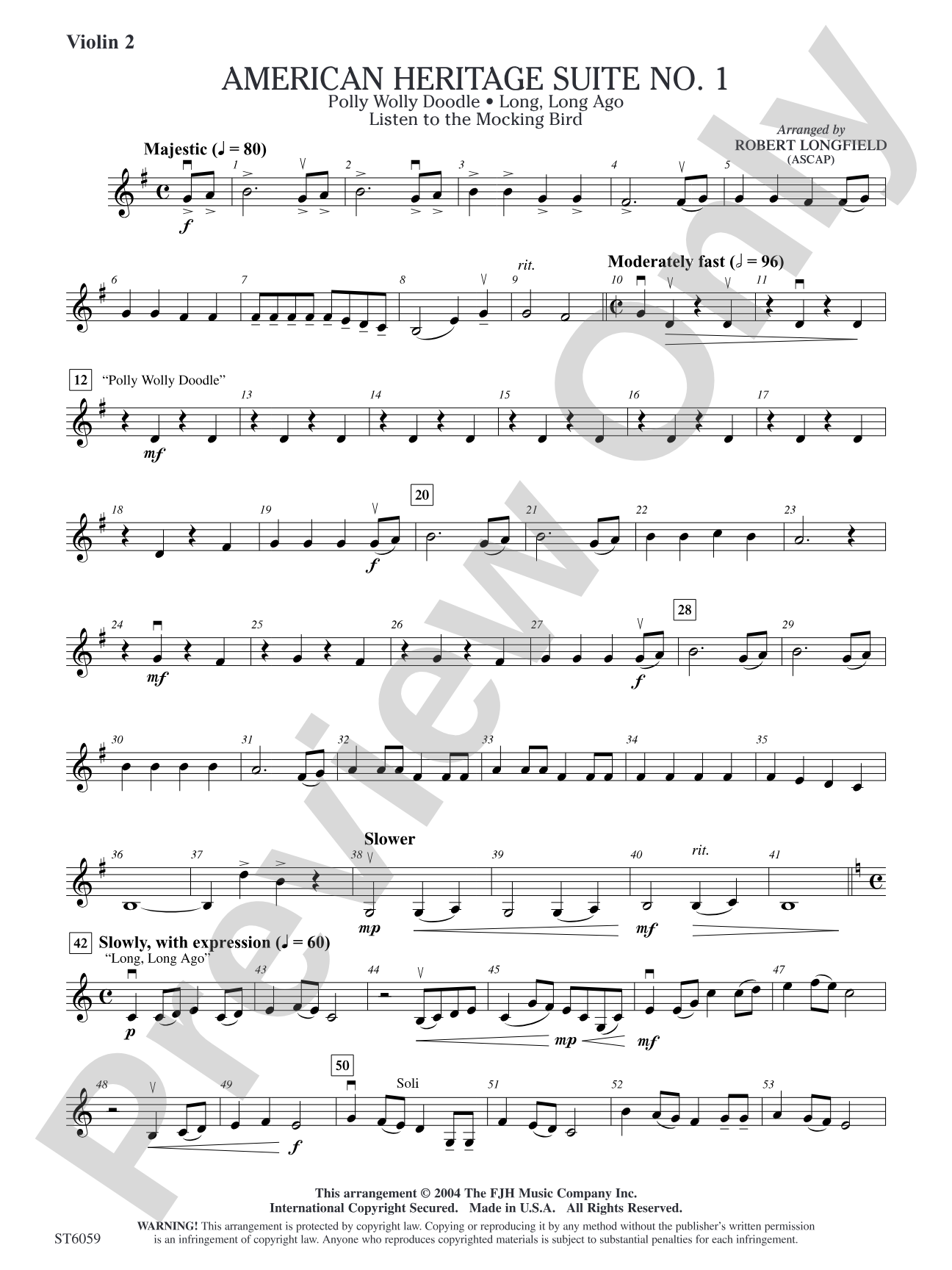 American Heritage Suite No. 1: Violin 2