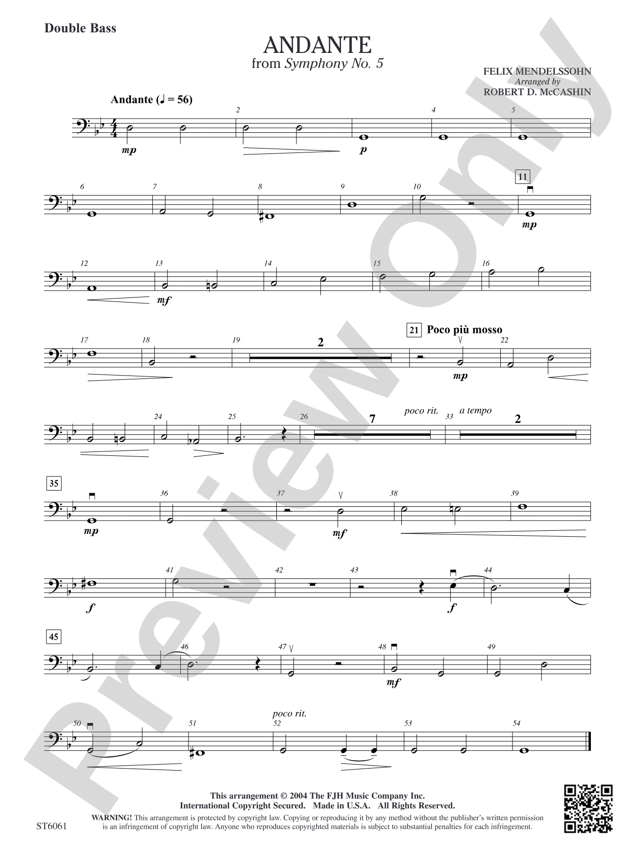 Andante from Symphony No. 5: Double Bass
