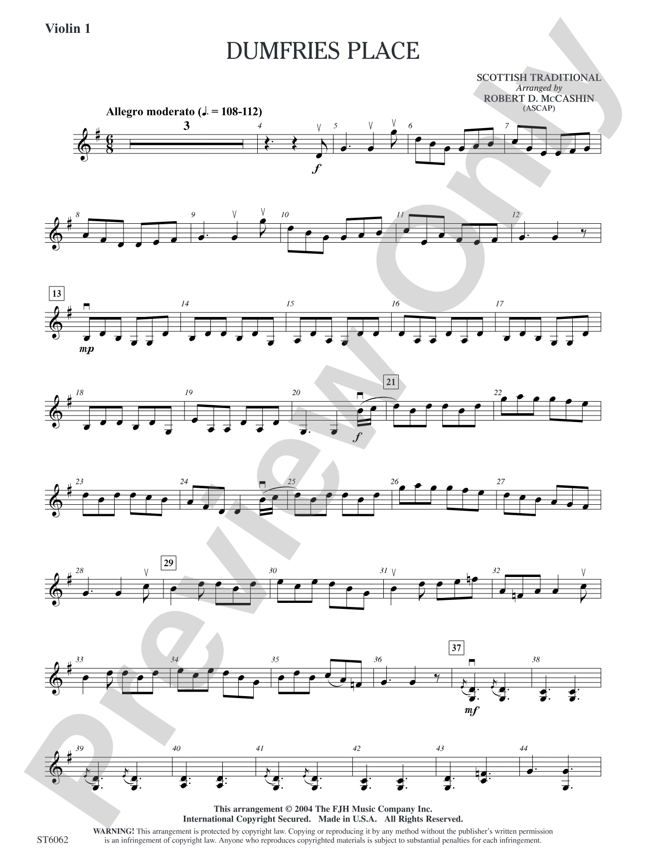 Dumfries Place: Violin 1