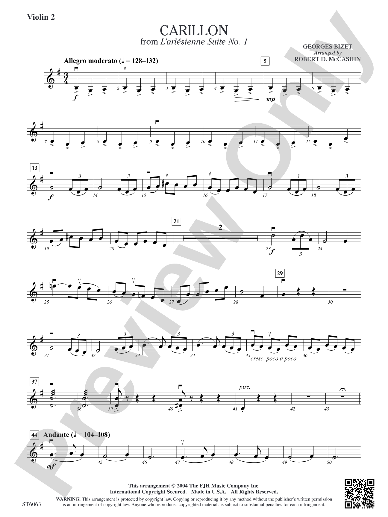 Carillon from L'arlesienne Suite No. 1: Violin 2