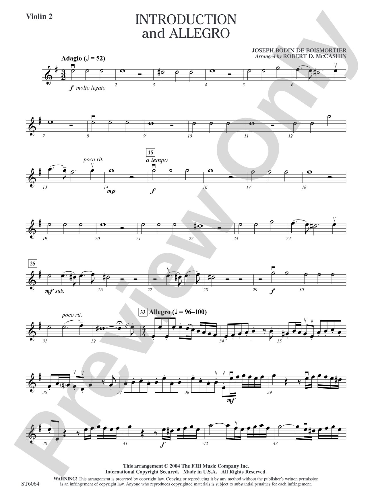 Introduction and Allegro: Violin 2
