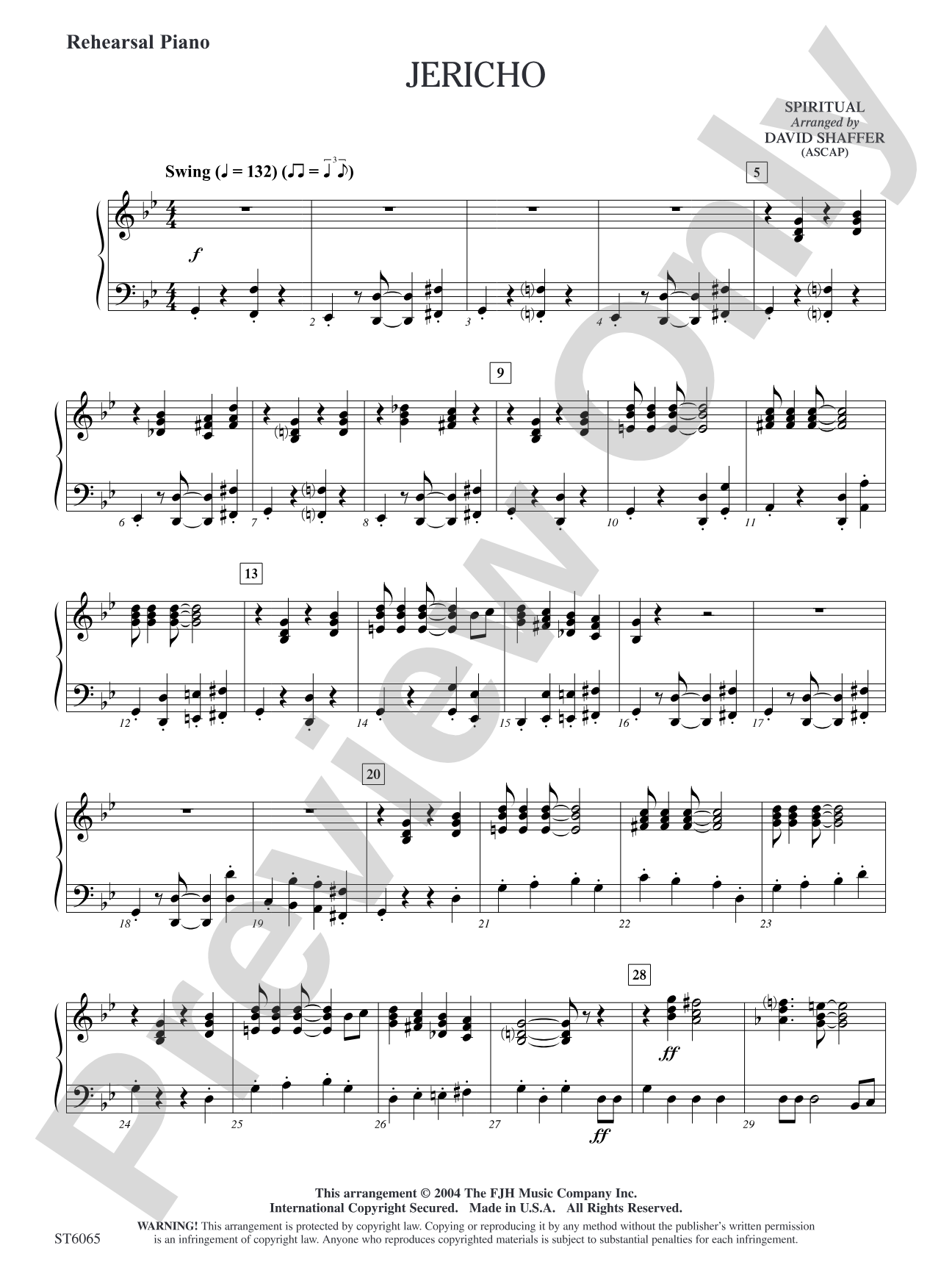 Jericho: Rehearsal Piano