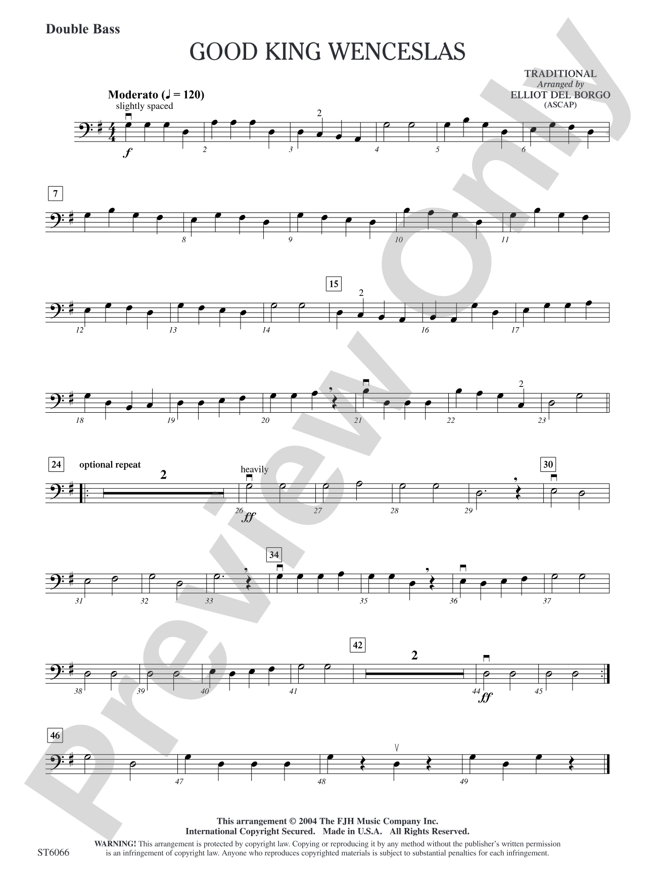 Good King Wenceslas: Double Bass