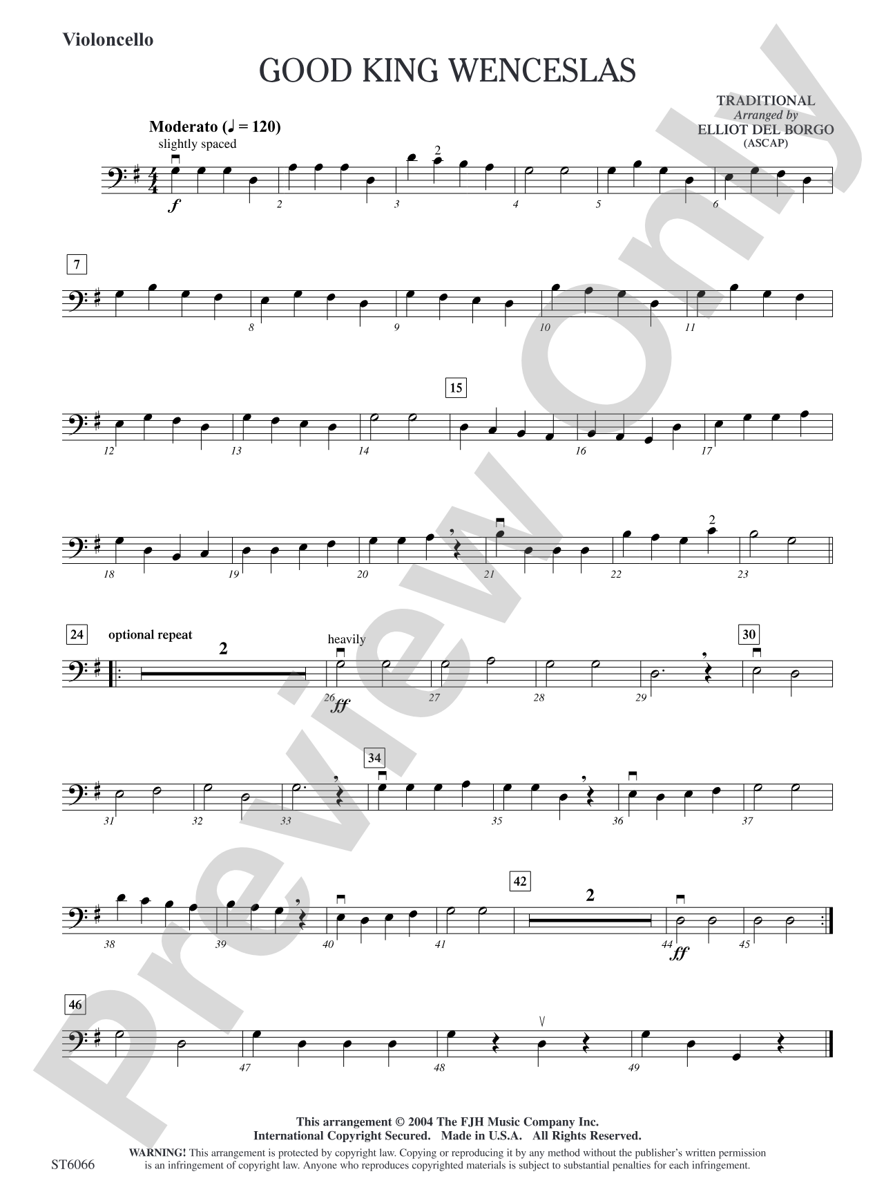 Good King Wenceslas: Violoncello