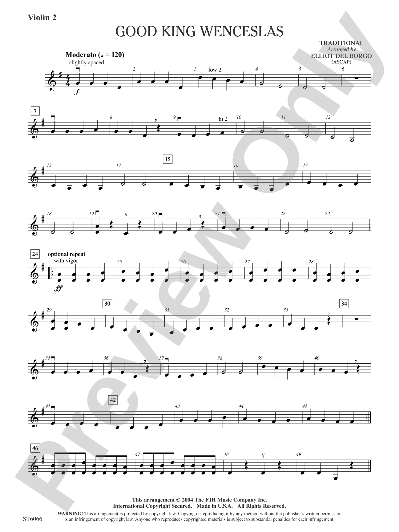 Good King Wenceslas: Violin 2 (Viola)