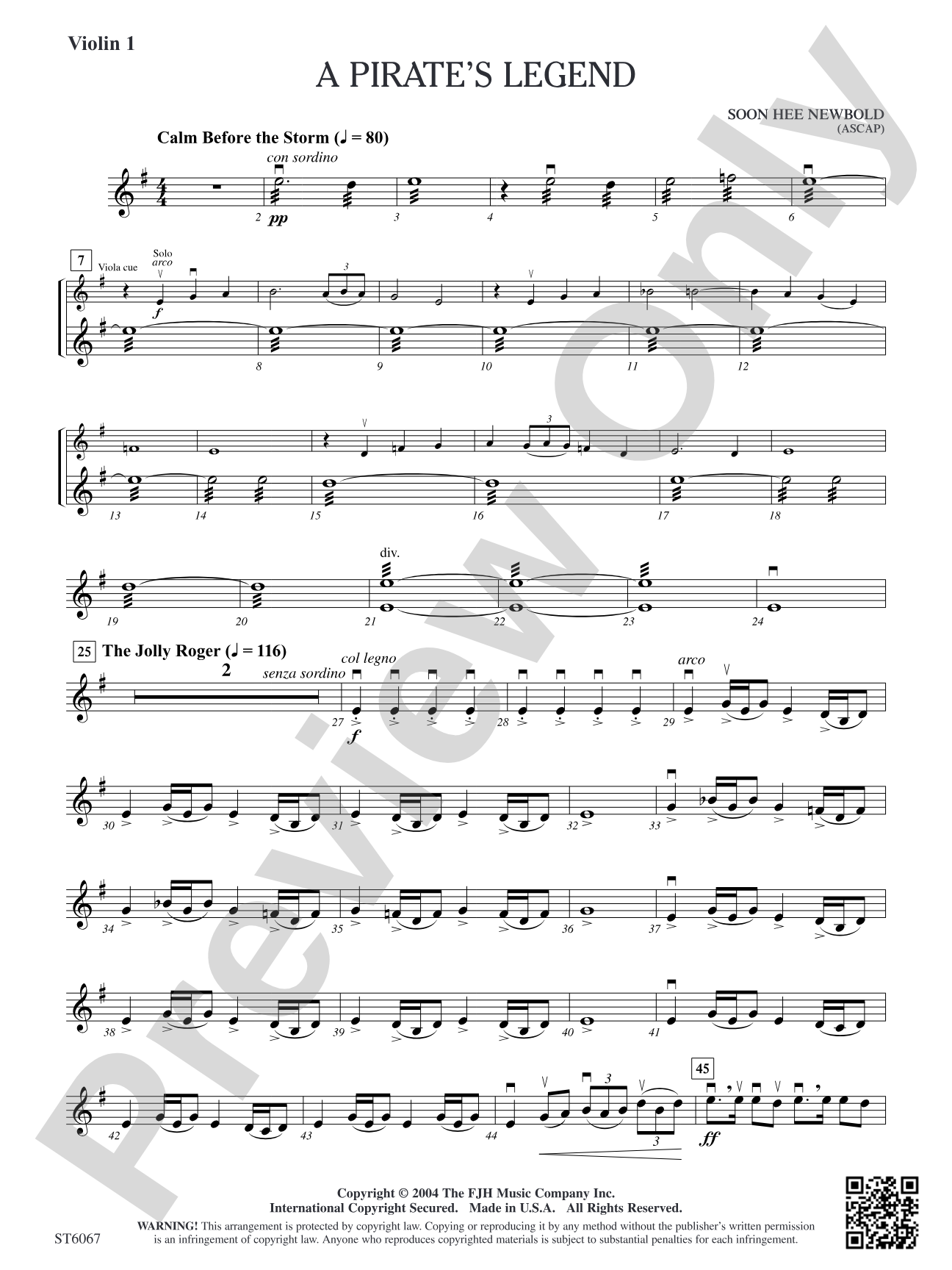 A Pirate's Legend: Violin 1