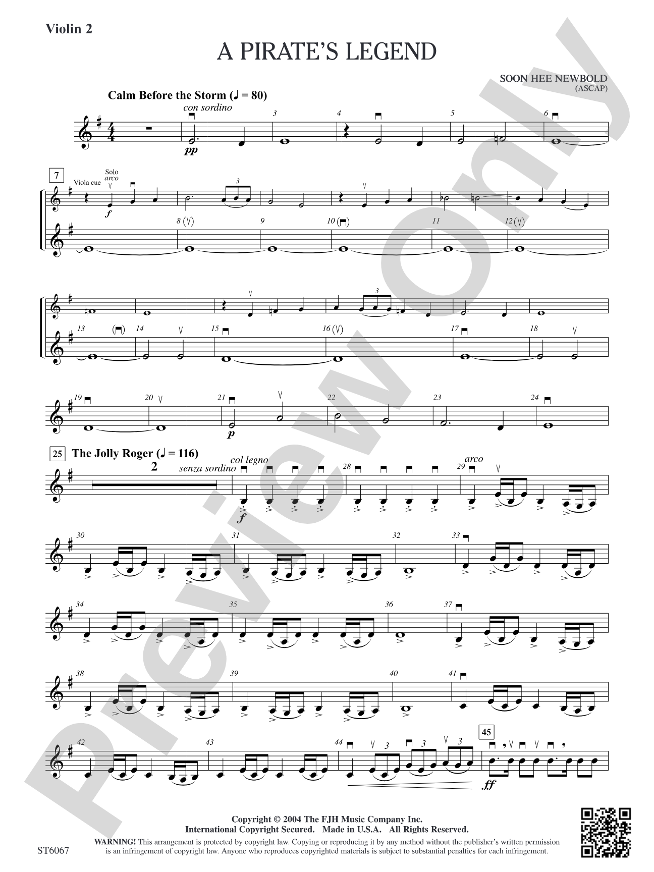 A Pirate's Legend: Violin 2