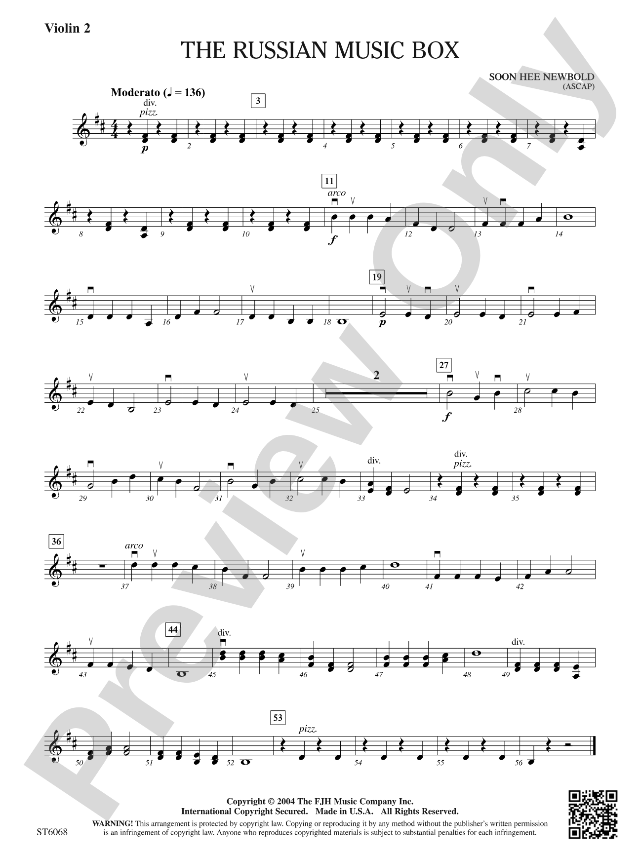 The Russian Music Box: Violin 2 (Opt. Viola)