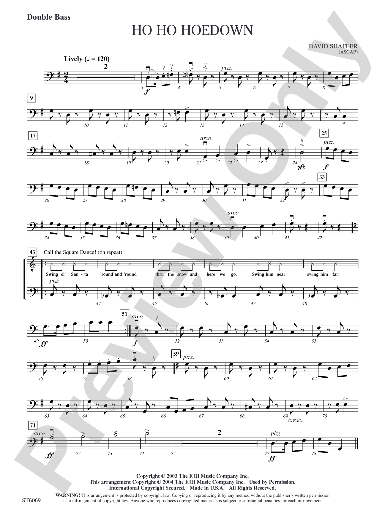 Ho Ho Hoedown: Double Bass