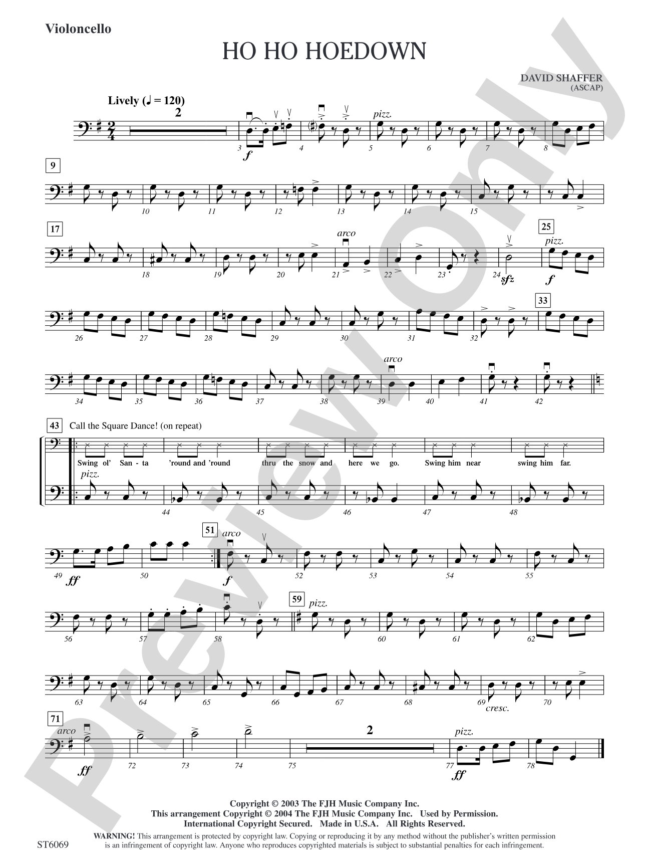 Ho Ho Hoedown: Violoncello