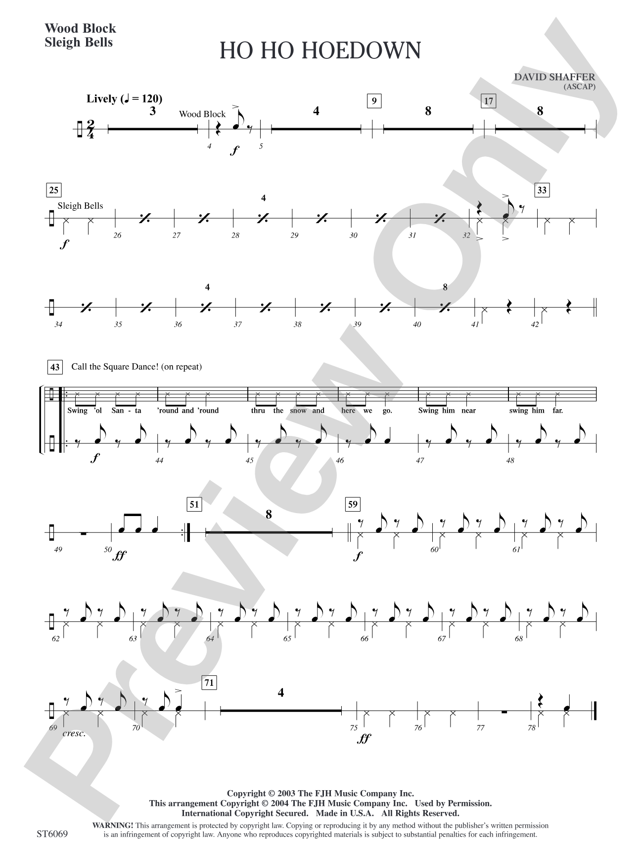 Ho Ho Hoedown: Wood Block/Sleigh Bells
