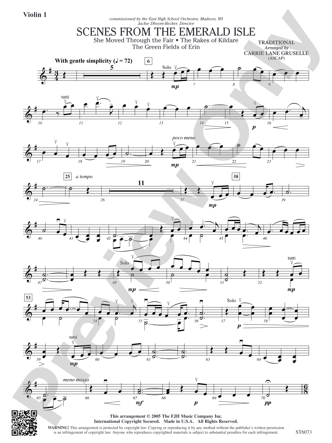 Scenes from the Emerald Isle: Violin 1