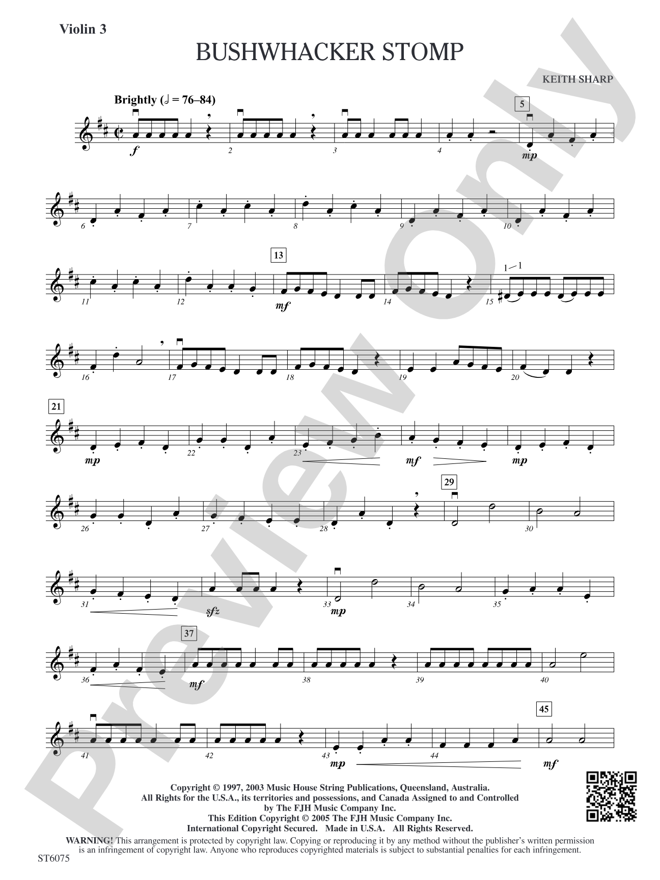 Bushwhacker Stomp: Violin 3 (Viola T.C.)
