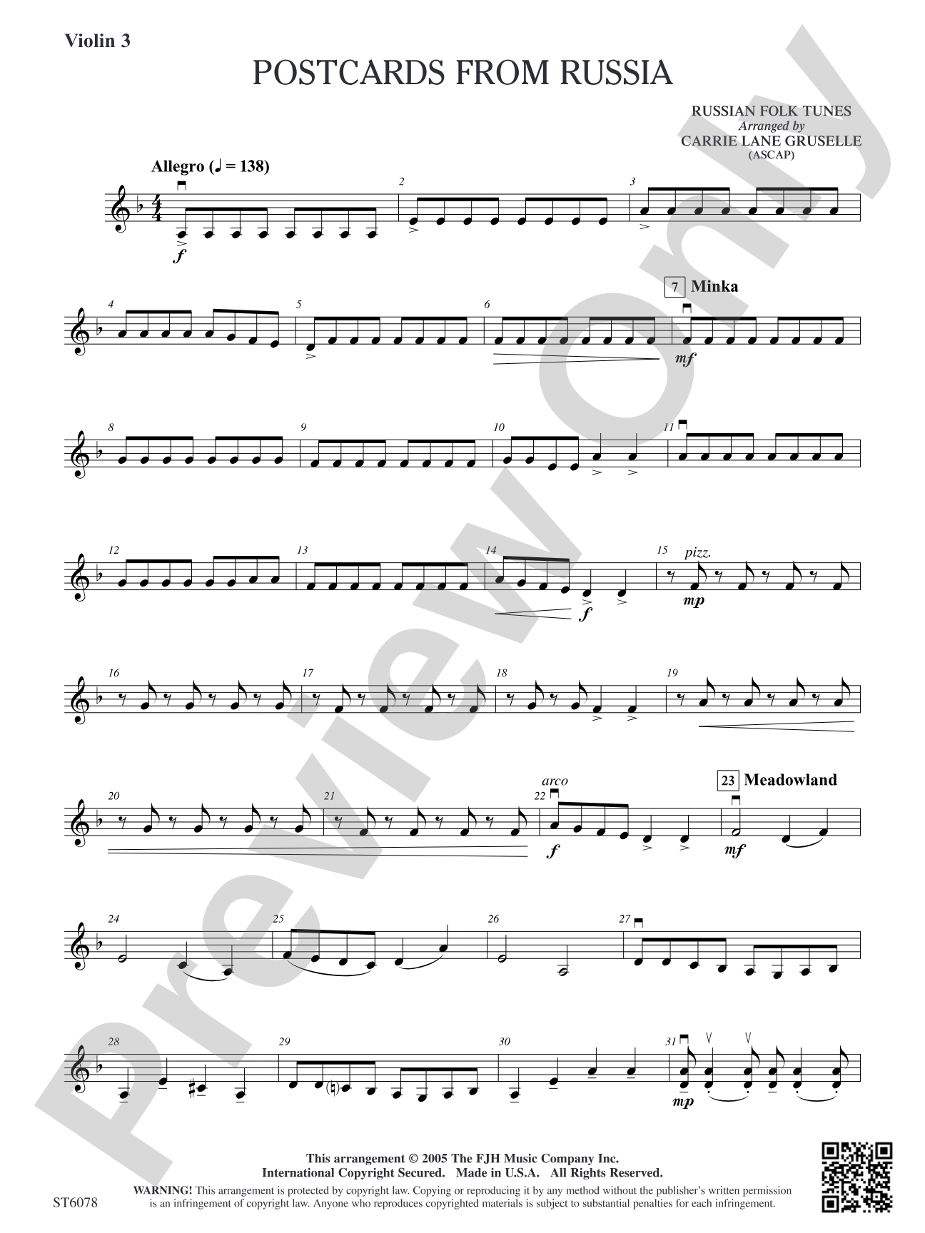 Postcards from Russia: Violin 3 (Viola T.C.)