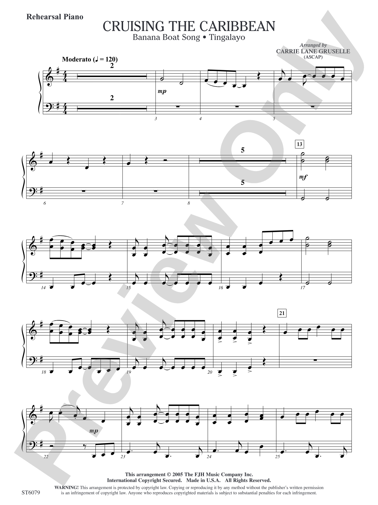 Cruising the Caribbean: Rehearsal Piano