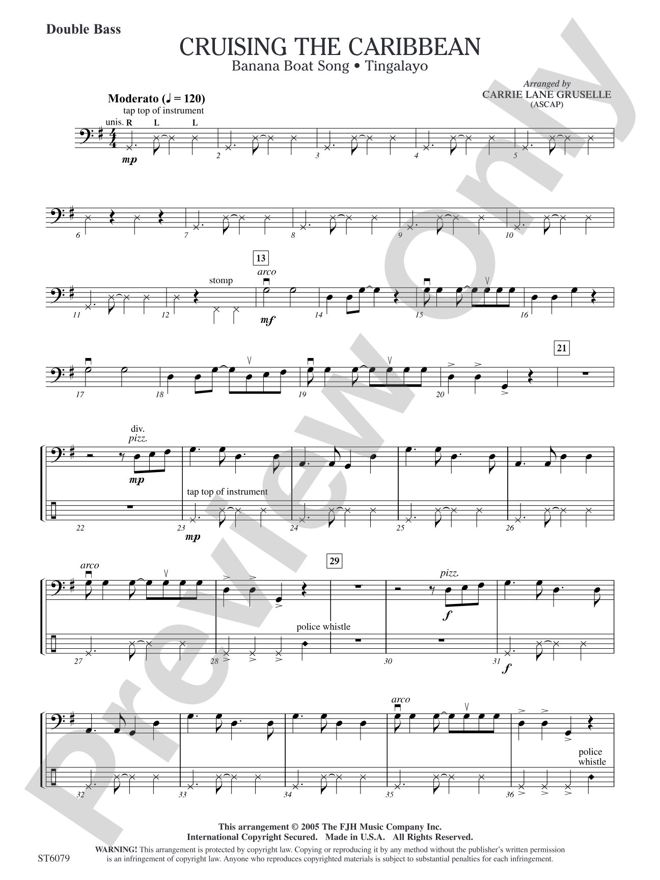 Cruising the Caribbean: Double Bass