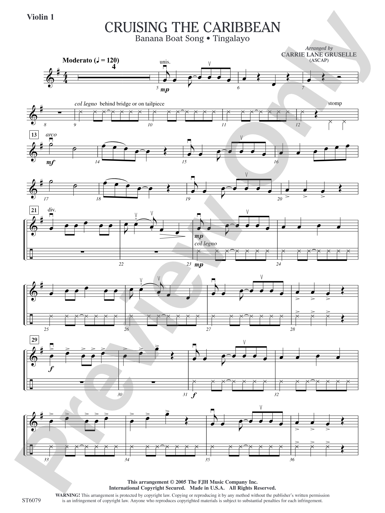 Cruising the Caribbean: Violin 1