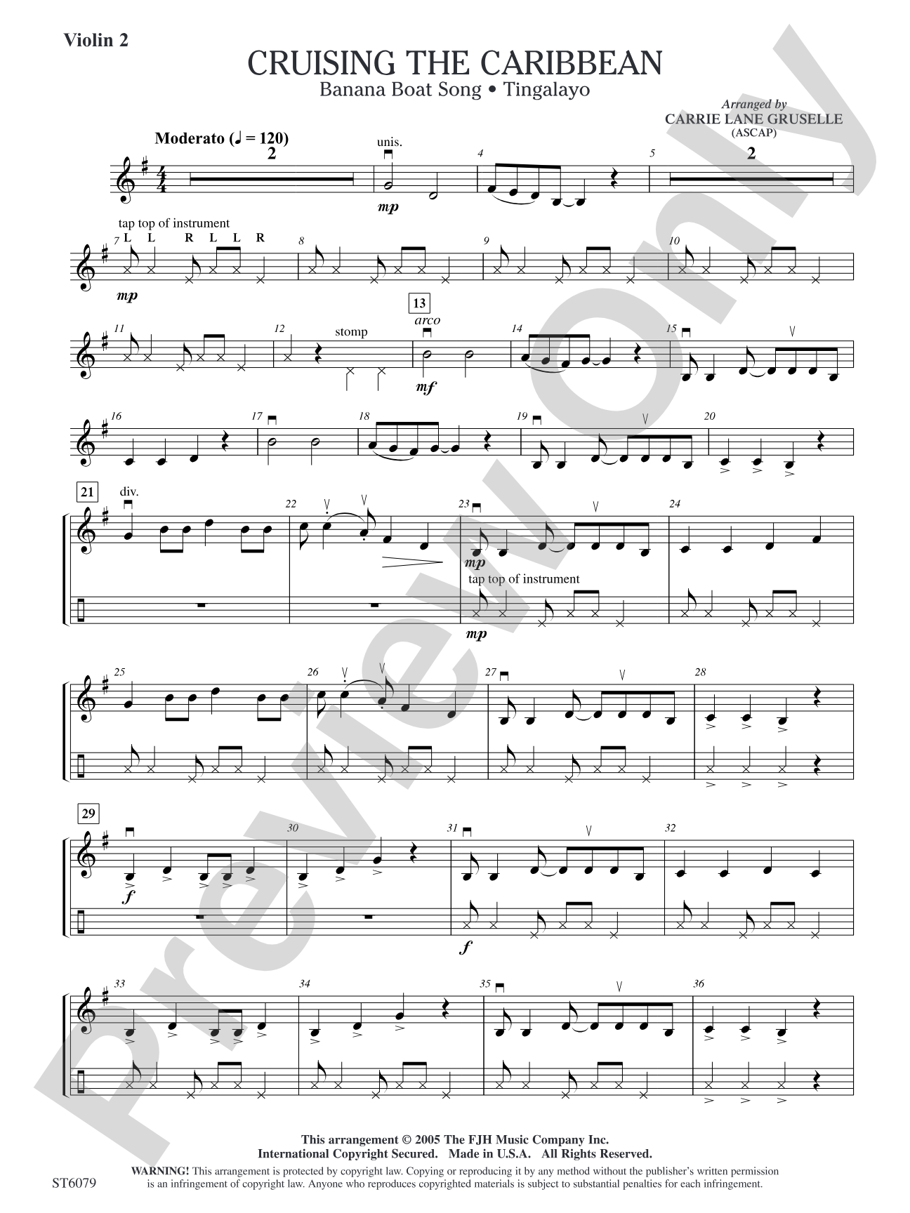 Cruising the Caribbean: Violin 2 (Viola T.C.)