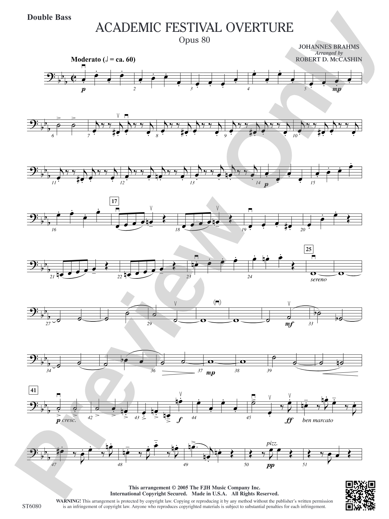 Academic Festival Overture, Opus 80: Double Bass
