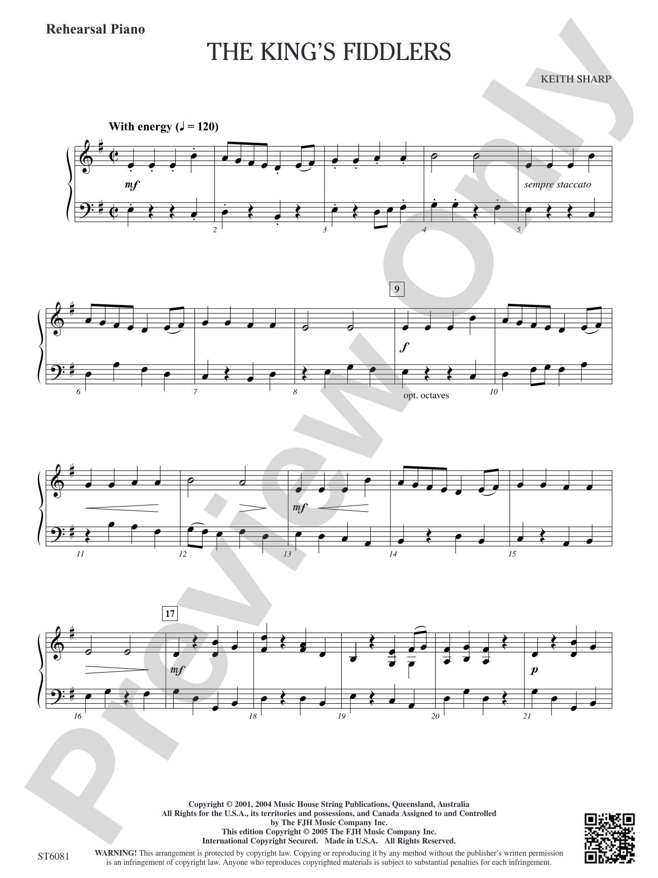 The King's Fiddlers: Rehearsal Piano