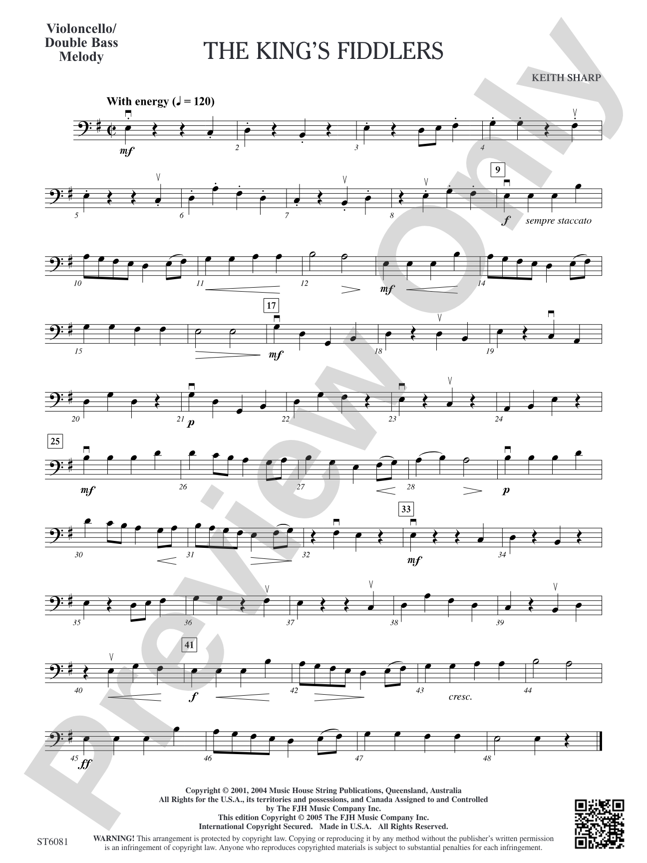 The King's Fiddlers: Violoncello/Double Bass Melody