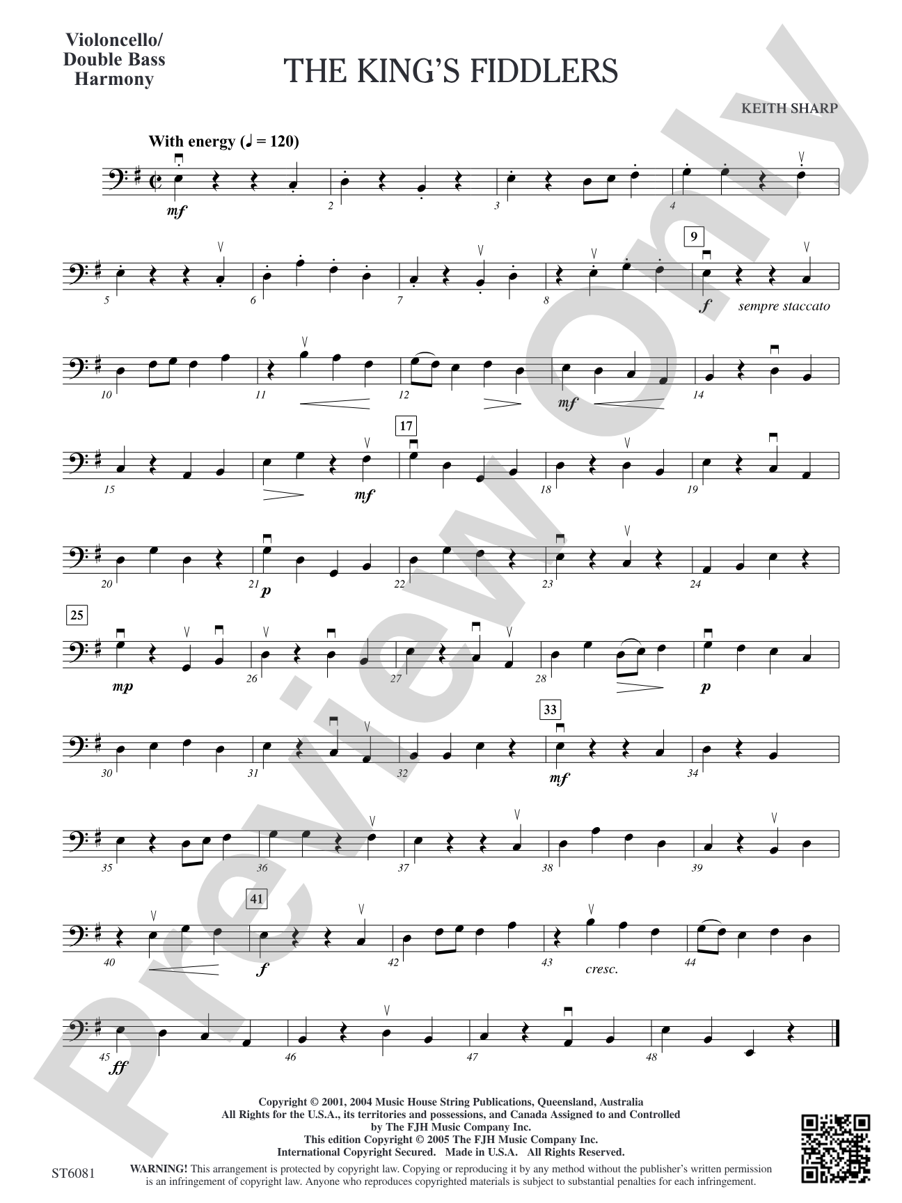 The King's Fiddlers: Violoncello/Double Bass Harmony