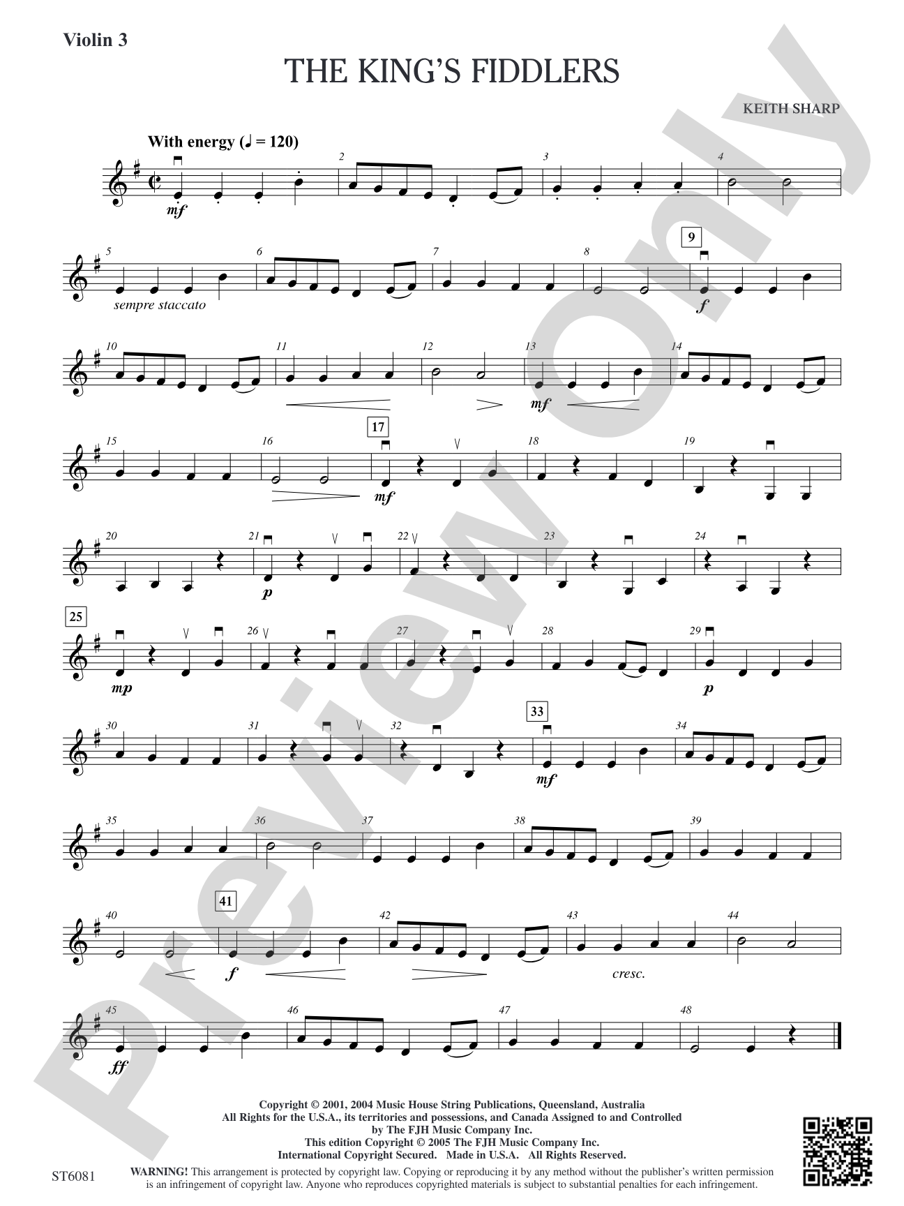The King's Fiddlers: Violin 3 (Viola T.C.)