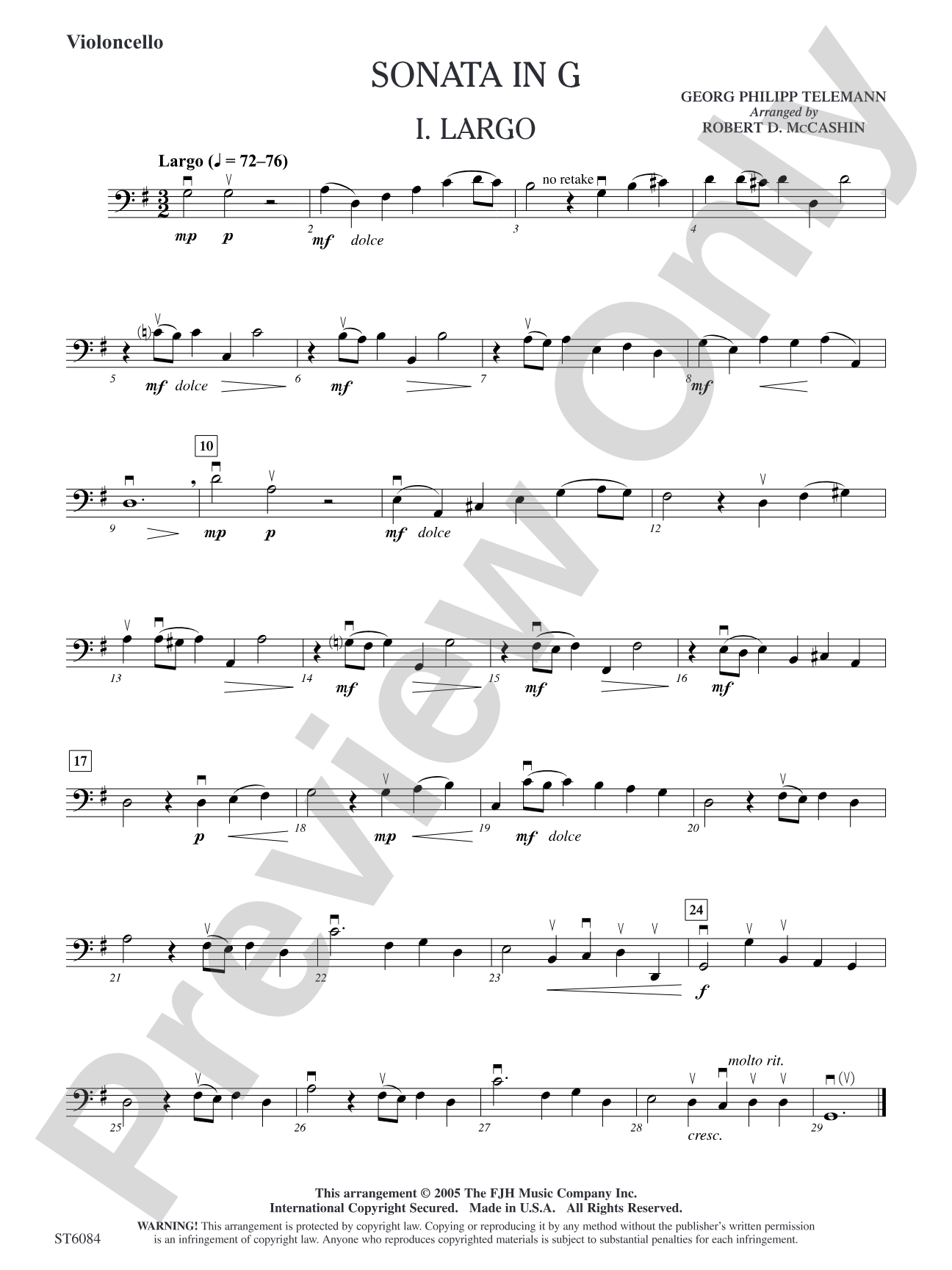 Sonata in G: Violoncello