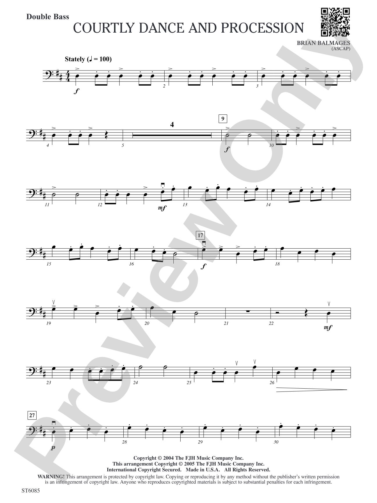 Courtly Dance and Procession: Double Bass