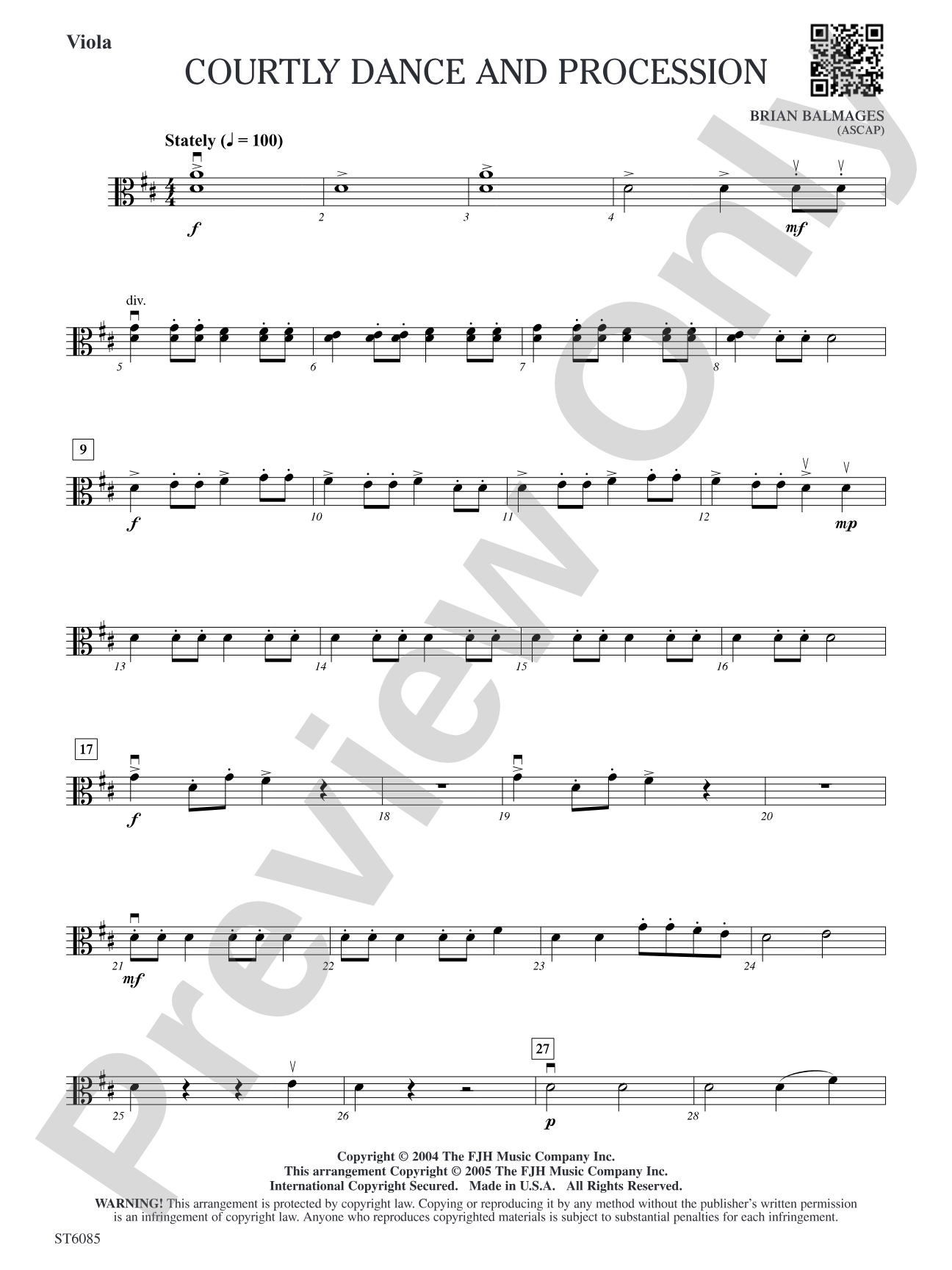 Courtly Dance and Procession: Viola