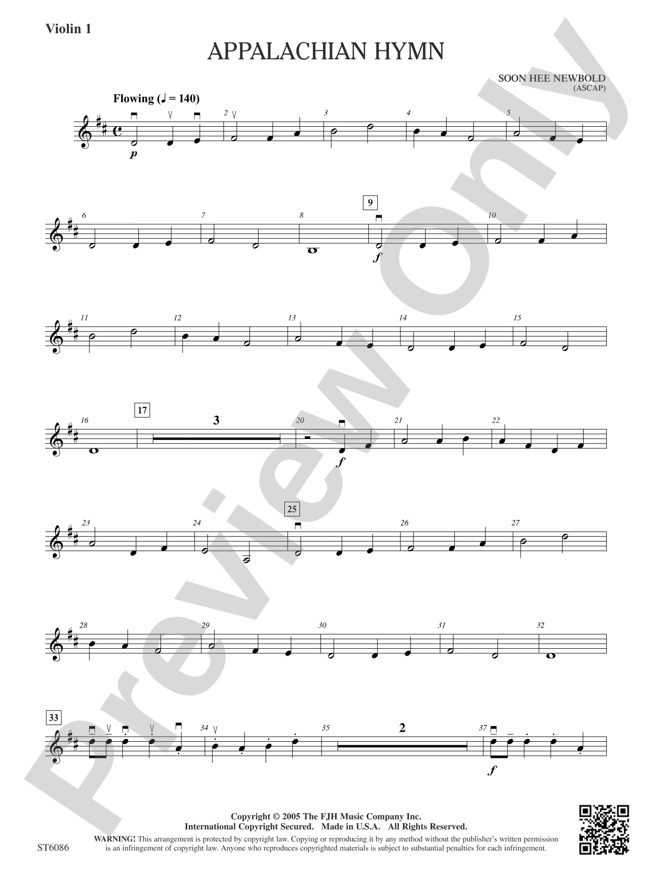 Appalachian Hymn: Violin 1