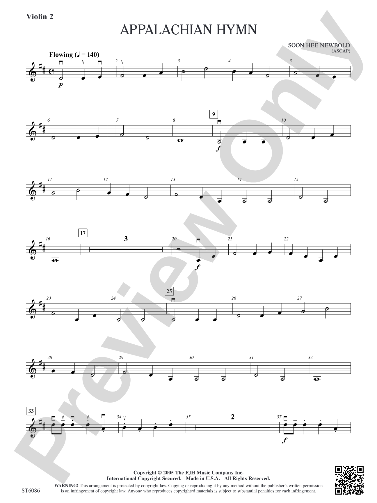 Appalachian Hymn: Violin 2