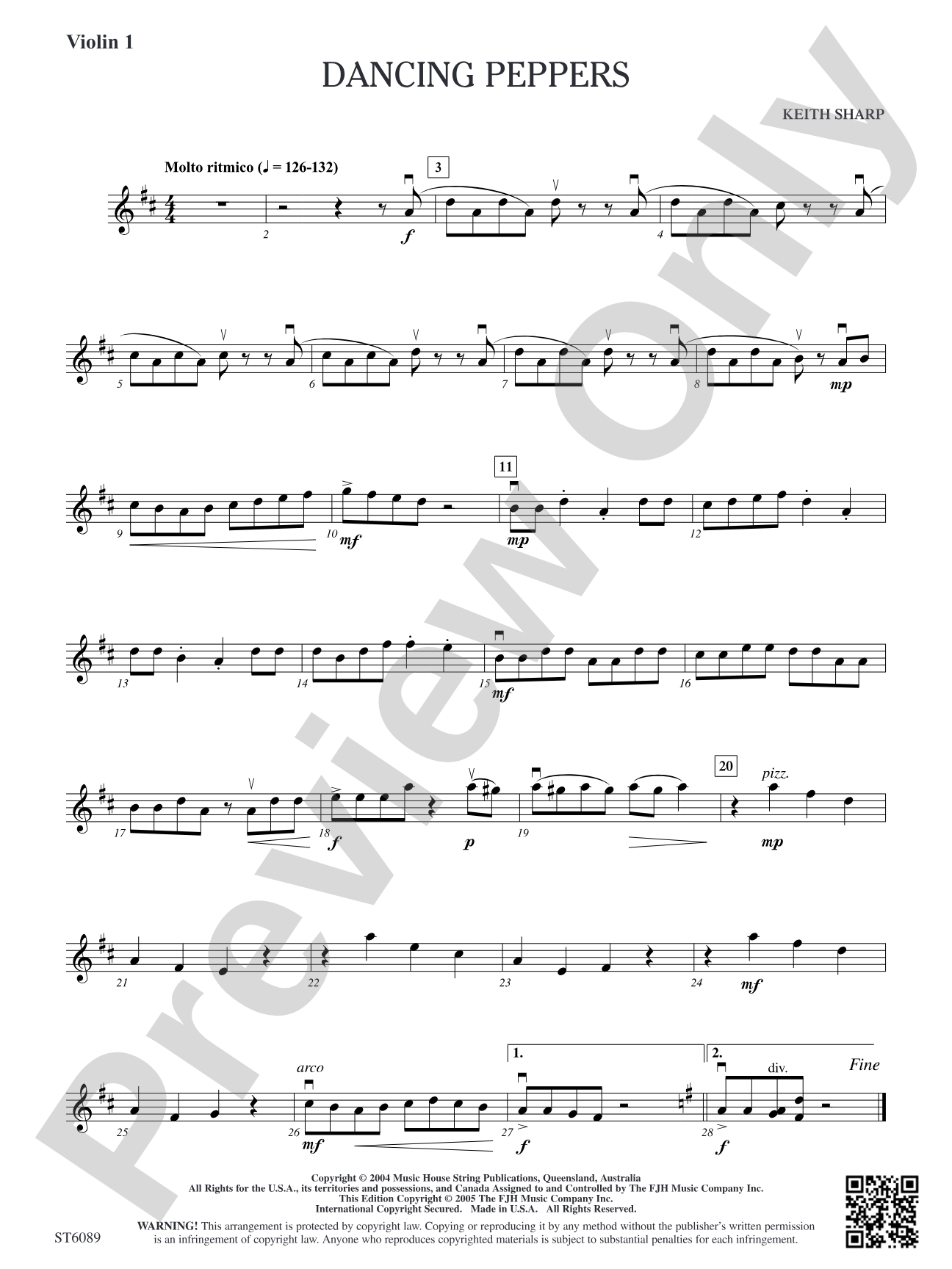 Dancing Peppers: Violin 1