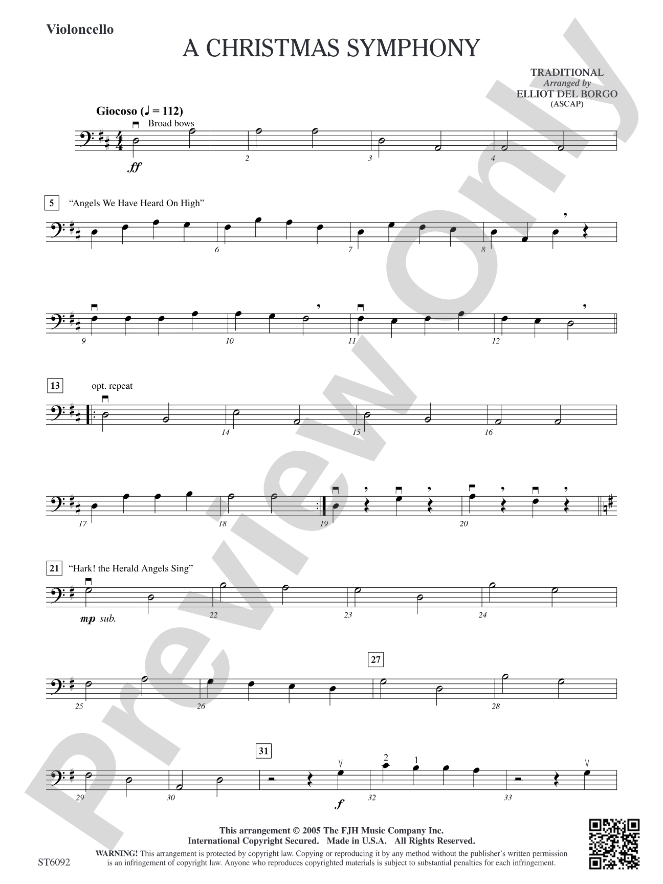 A Christmas Symphony: Violoncello
