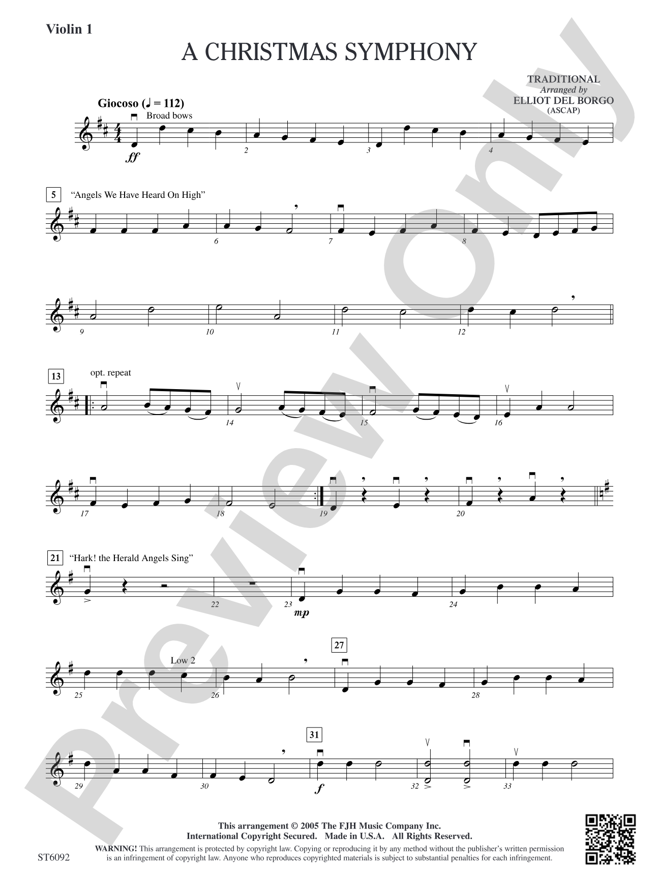 A Christmas Symphony: Violin 1
