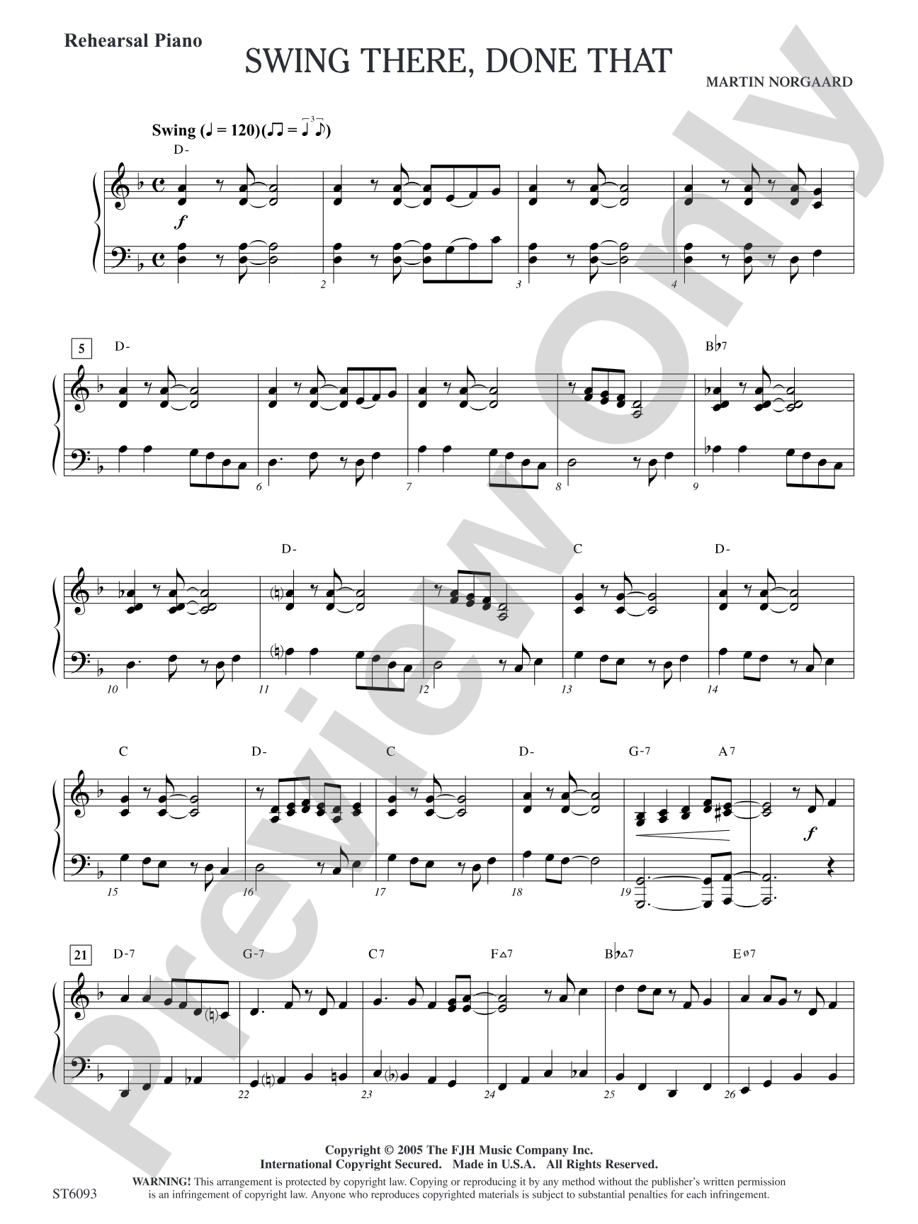 Swing There, Done That: Rehearsal Piano