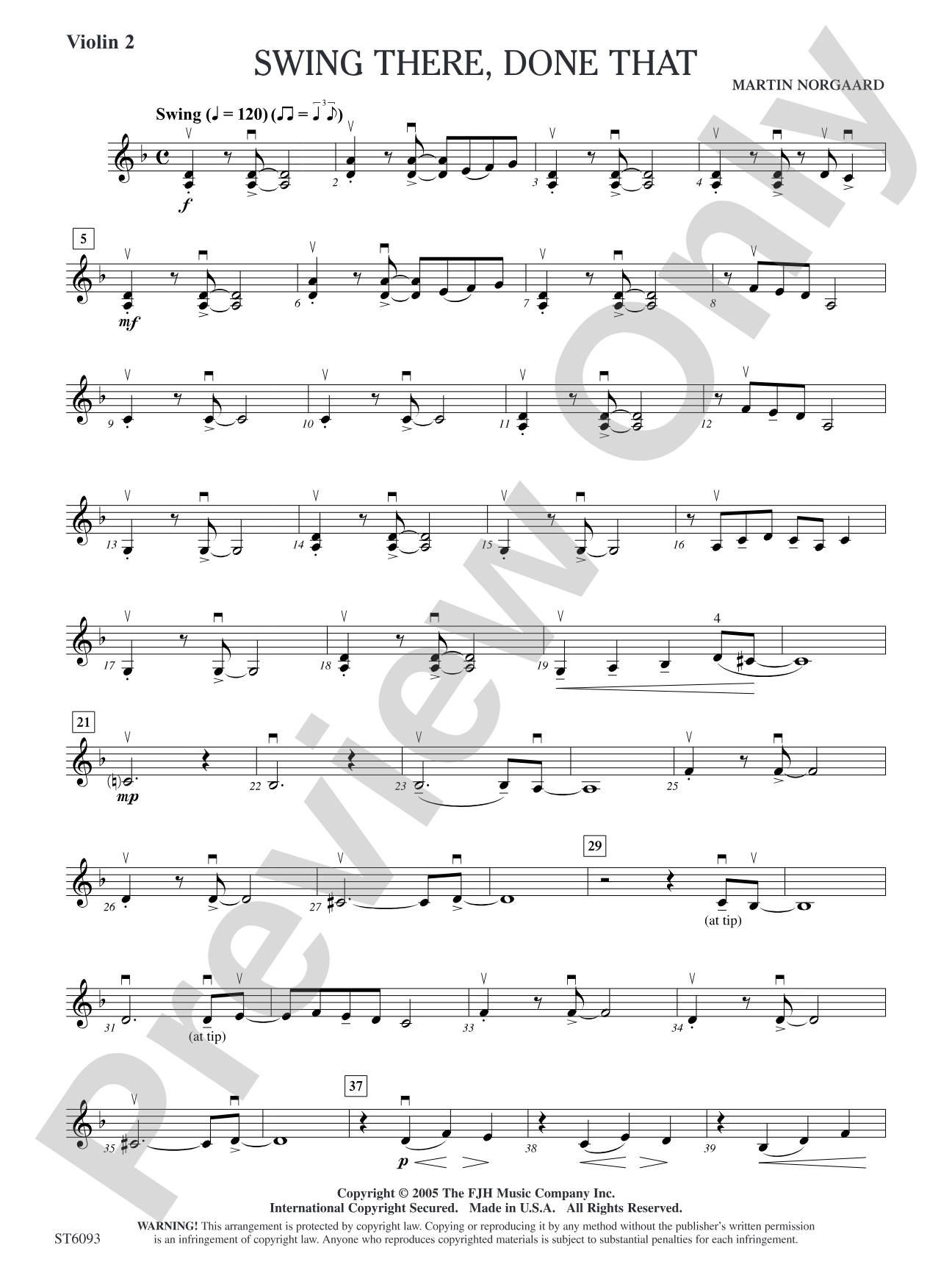 Swing There, Done That: Violin 2/Violin Solo Sheet
