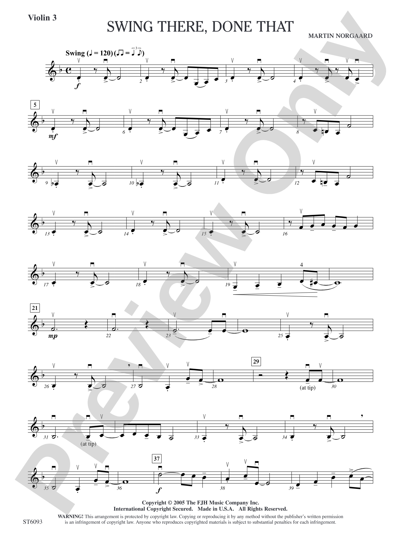 Swing There, Done That: Violin 3 (Viola T.C.)/Violin Solo Sheet
