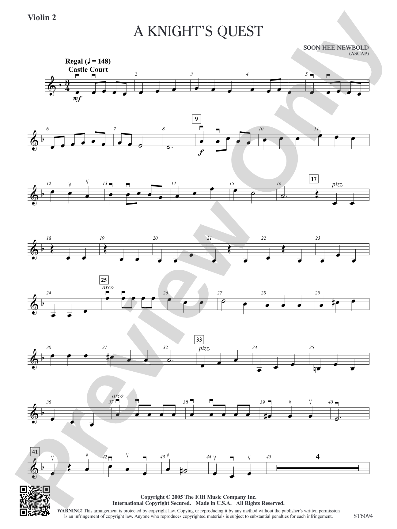 A Knight's Quest: Violin 2